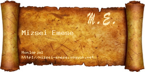 Mizsei Emese névjegykártya